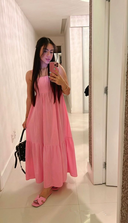 Einfaches rosa Abendkleid für Damen, rosa Ballkleid Y2310