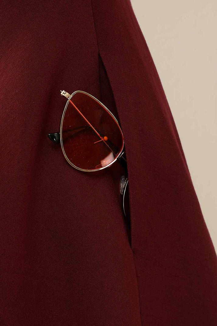 Burgunderrotes A-Linien-Mini-Heimkehrkleid aus Satin mit Rüschenträgern Y2176