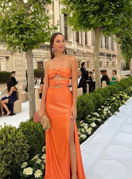 Sexy Orange Etuikleid Ballkleid Orange Abendkleid Y6234
