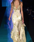 Vintage Deep V Satin Sequins Embroidered Prom Dress Mermaid Slit Evening Dress Y8415