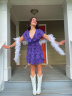Lila A-Linie Homecoming-Kleid aus Spitze, Lila Partykleid, Y2496