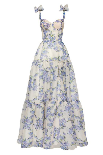 Besonderes Chiffon-A-Linien-Ballkleid mit Blumenmuster Y6721