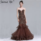 Im Angebot, keine Rückgabe, keine Rückerstattung. Real Photo, langes, elegantes Abendkleid 2025, sexy, trägerloses, mit Perlen verziertes Meerjungfrau-Abendkleid im neuen Stil LA6102 