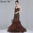 Im Angebot, keine Rückgabe, keine Rückerstattung. Real Photo, langes, elegantes Abendkleid 2025, sexy, trägerloses, mit Perlen verziertes Meerjungfrau-Abendkleid im neuen Stil LA6102 