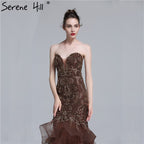 Im Angebot, keine Rückgabe, keine Rückerstattung. Real Photo, langes, elegantes Abendkleid 2025, sexy, trägerloses, mit Perlen verziertes Meerjungfrau-Abendkleid im neuen Stil LA6102 
