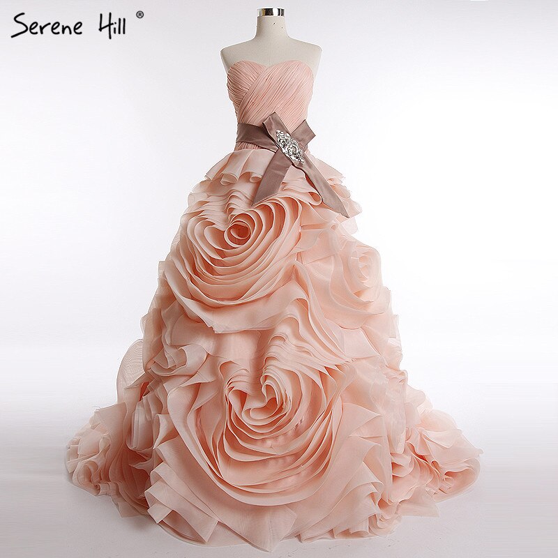 Foto real 2025 Diseño de marca Robe De Mariage Vestido de novia con volantes y cuentas de cristal Borgoña Vestido de novia HM6681