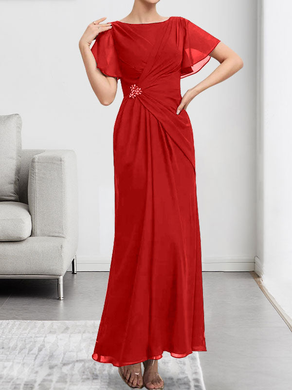 Vestido de gasa con encaje, corte A, ilusión, largo hasta la rodilla, para madre de la novia, con lentejuelas y abalorios