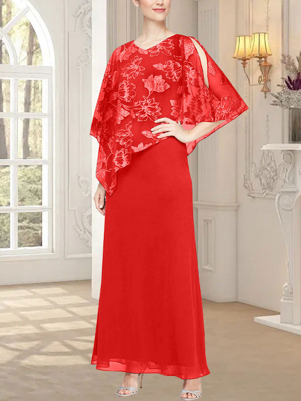 Vestido largo de malla brillante con corpiño asimétrico superpuesto novedoso