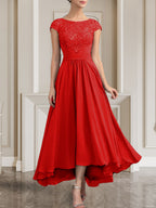 Vestido de gasa con encaje y lentejuelas para madre de la novia, corte A, largo hasta el suelo