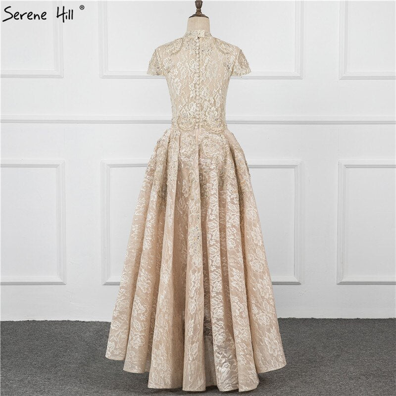Rot Asymmetrische Luxus Spitze Abendkleider 2025 Ärmellose Sexy Perlen Cryastal Formale Kleid LA70227 