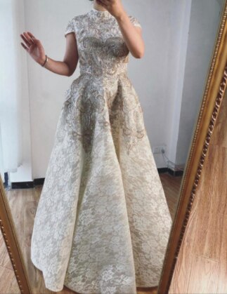 Vestido de noche rojo asimétrico de lujo con encaje, sin mangas, sexy, con cuentas y cristales, LA70227 