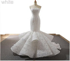Red Newest Off Shoulder Sexy Wedding Dresses 2025 Appliques Ruffles Fashion Sexy Mermiad Bridal Gown Real Photo HM66614