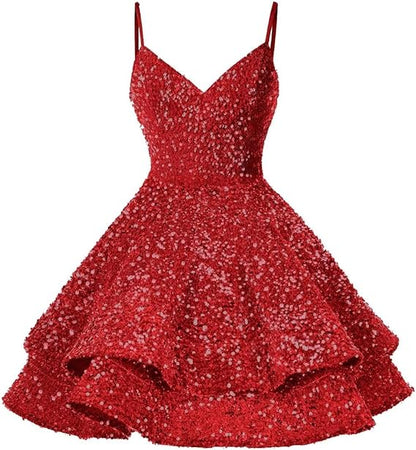 Robes de soirée à paillettes pour adolescentes Robes de bal courtes scintillantes SYH87 