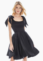 Satin Gelb Homecoming Kleid Knielange Kleider SYH53 