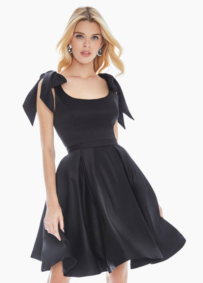 Satin Yellow Homecoming Dress Knee-Length Dresses  SYH53