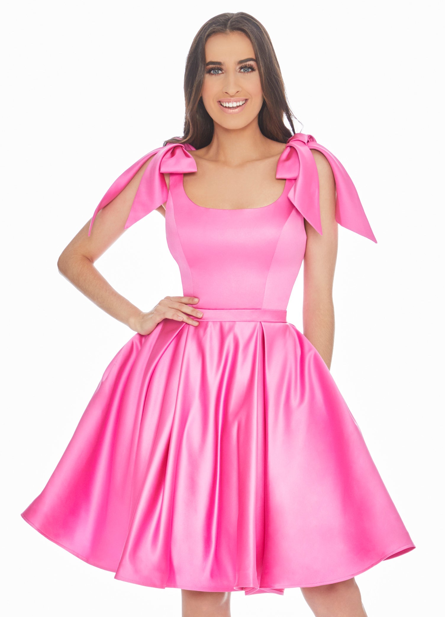 Satin Gelb Homecoming Kleid Knielange Kleider SYH53 
