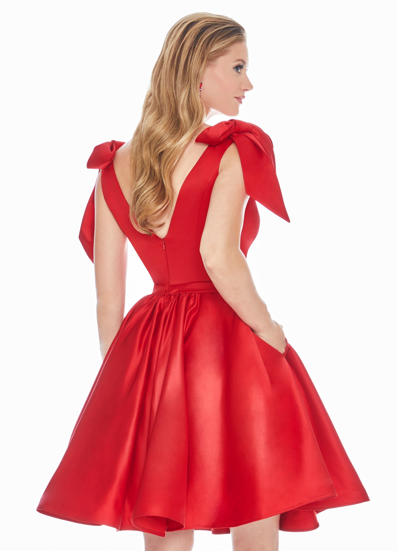 Satin Gelb Homecoming Kleid Knielange Kleider SYH53 