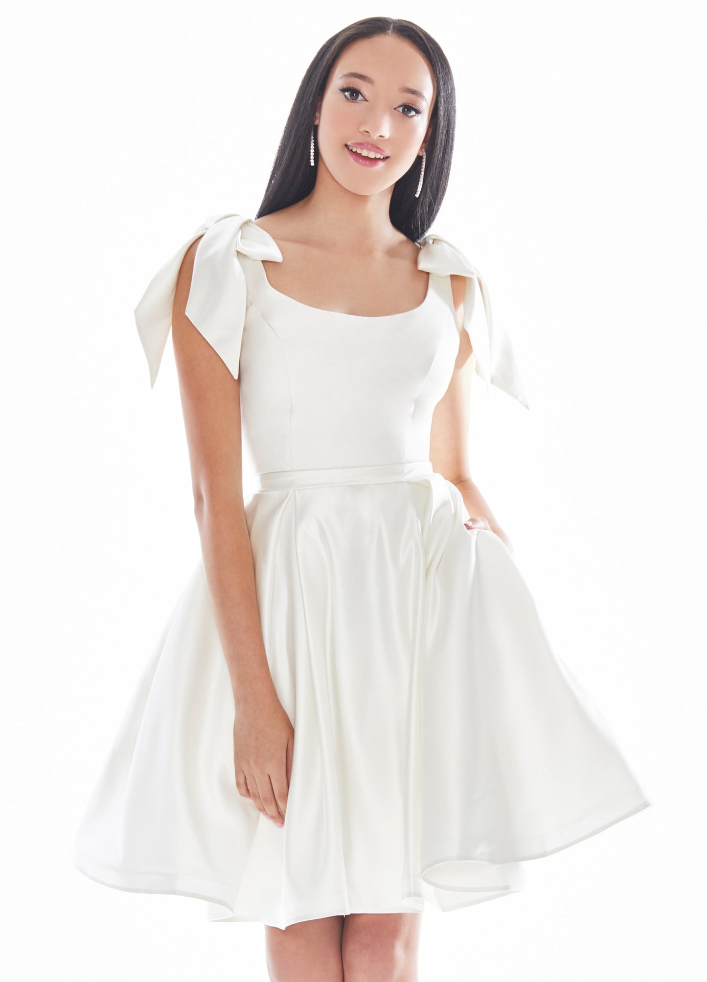 Satin Yellow Homecoming Dress Knee-Length Dresses  SYH53