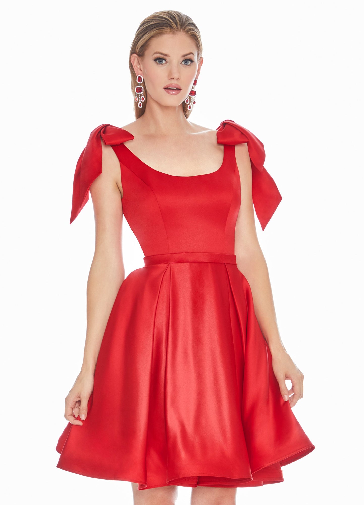 Satin Yellow Homecoming Dress Knee-Length Dresses  SYH53