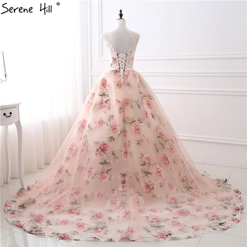 Romantische Blumen Muster Mode Sexy Hochzeit Kleid Ärmelloses Thema Fotografie Tüll Brautkleid 2025 Robe De Mariee HS26405 