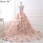 Romantische Blumen Muster Mode Sexy Hochzeit Kleid Ärmelloses Thema Fotografie Tüll Brautkleid 2025 Robe De Mariee HS26405 