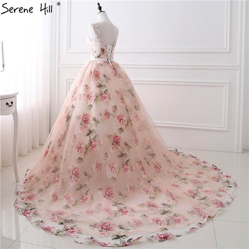 Romantische Blumen Muster Mode Sexy Hochzeit Kleid Ärmelloses Thema Fotografie Tüll Brautkleid 2025 Robe De Mariee HS26405 
