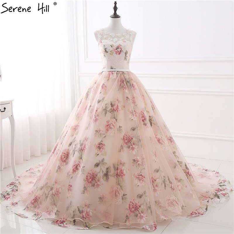 Romantische Blumen Muster Mode Sexy Hochzeit Kleid Ärmelloses Thema Fotografie Tüll Brautkleid 2025 Robe De Mariee HS26405 