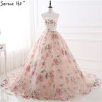 Romantische Blumen Muster Mode Sexy Hochzeit Kleid Ärmelloses Thema Fotografie Tüll Brautkleid 2025 Robe De Mariee HS26405 