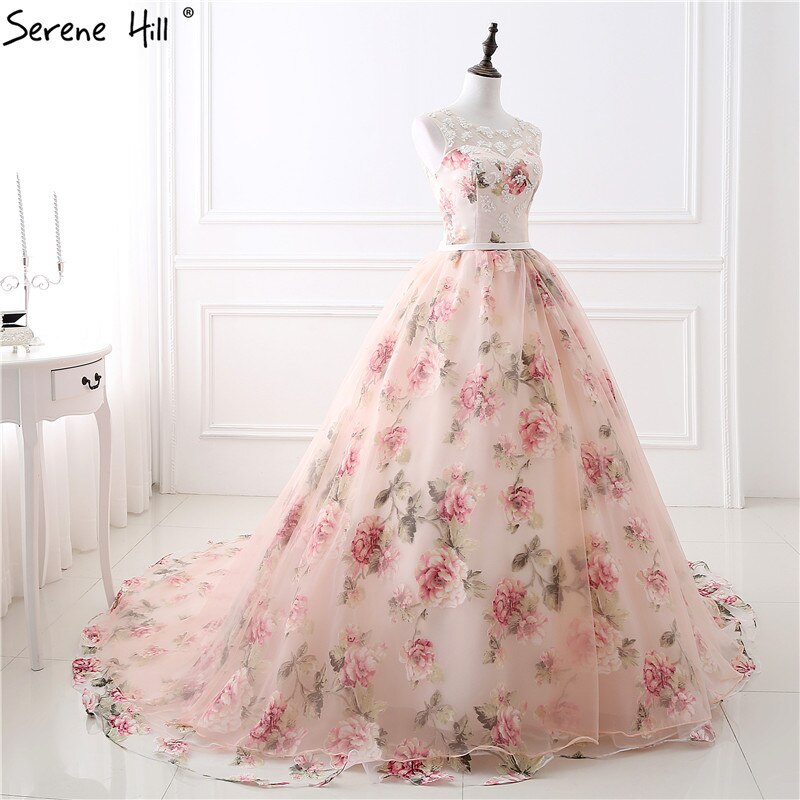 Romantische Blumen Muster Mode Sexy Hochzeit Kleid Ärmelloses Thema Fotografie Tüll Brautkleid 2025 Robe De Mariee HS26405 