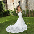 Romantic Wedding Dress Sexy Deep V-Neck Vestidos De Novia Appliques Vestido De Noiva Backless Custom Made Lace Robe De Mariée-payinti