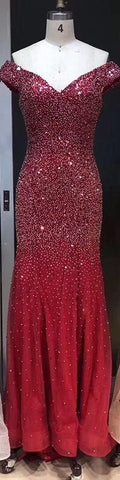 Vestido de noche de lujo con hombros descubiertos, lentejuelas, sirena, sexy y brillante, estilo formal, color oro rosa de Dubái, LA6232, 2025 