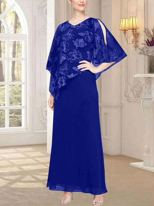 Vestido largo de malla brillante con corpiño asimétrico superpuesto novedoso