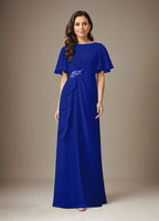 Vestido tubo de gasa con cuentas en azul marino oscuro