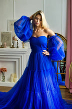 Royal blue tulle dress for Photoshoot SY043