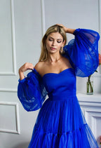 Royal blue tulle dress for Photoshoot SY043