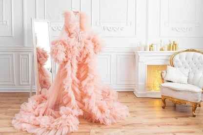 Ruffle Maternity Dress Maternity Photoshoot Robes SY044