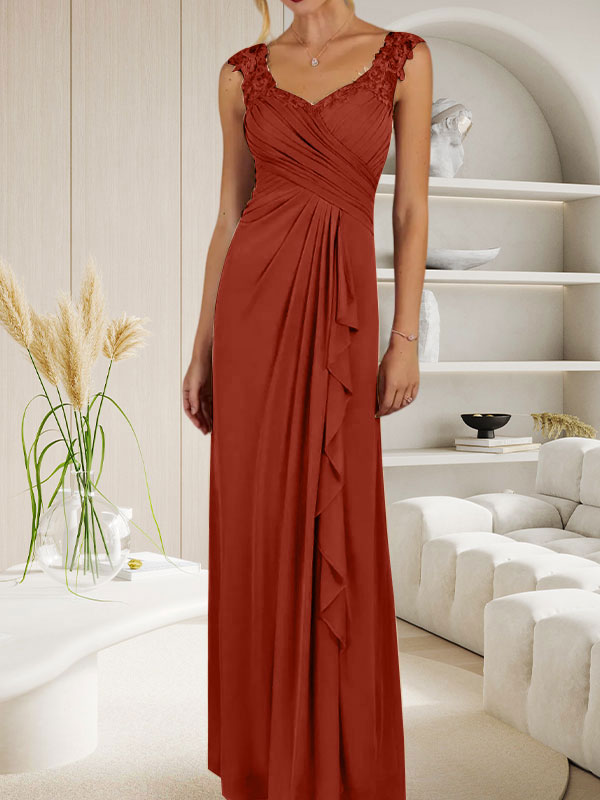 Vestido de malla plisada con escote corazón y corte en A color champán