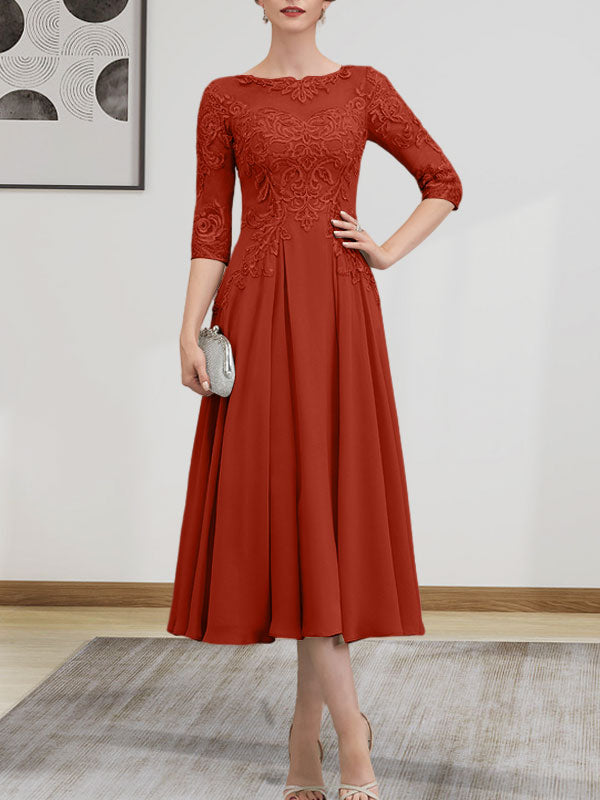 Vestido de gasa con encaje, corte A, ilusión, largo hasta la rodilla, para madre de la novia, con lentejuelas y abalorios