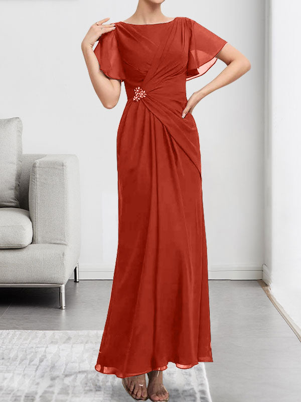 Vestido de gasa con encaje, corte A, ilusión, largo hasta la rodilla, para madre de la novia, con lentejuelas y abalorios