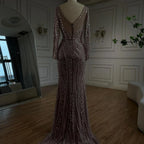 2025 Women Wedding Parties Dubai Arabia Luxury Beaded Evening Dresses Gowns Green Elegant Split Mermaid LA72518