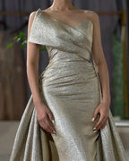 Vestidos de noche elegantes de sirena color champán, 2025, sin mangas, sencillos, para mujer, fiesta, LA70626A 