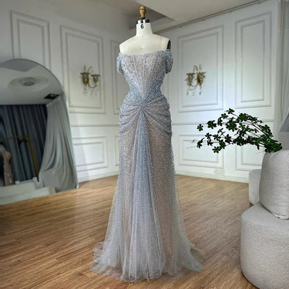 Luxus Designer Perlen Meerjungfrau Abendkleider Elegante Formale Kleid LA72905 