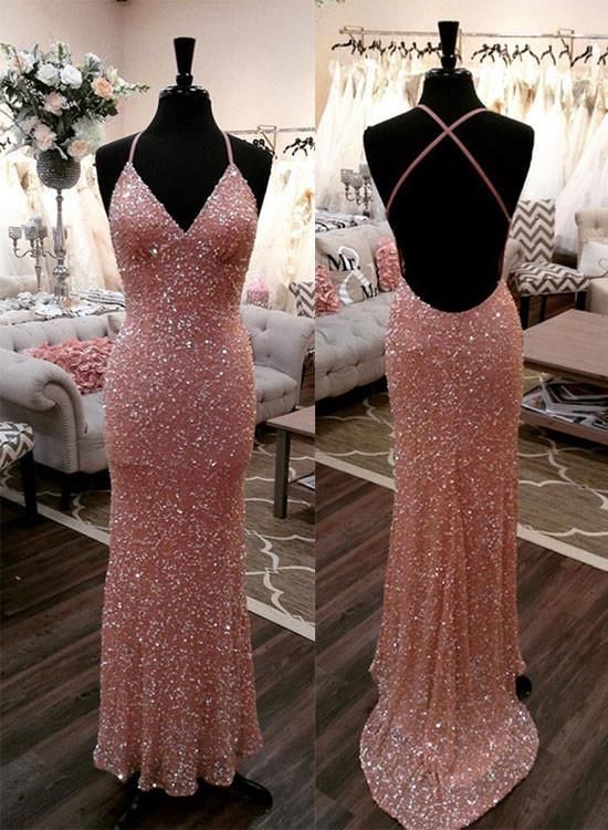Meerjungfrau Pailletten Langes Ballkleid Abendkleid S6843