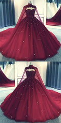 Tulle Ball Gown Prom Dress With Cape S8254