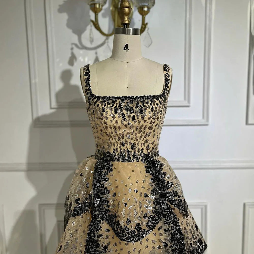 Luxus-Designer-Ballkleid mit glitzernden Pailletten und gestuften Rüschen LA72505 