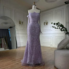 Luxury Pearls Green Mermaid Evening Dress with Gloves LA72352 Plush Size