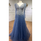 Grünes Meerjungfrauen-Abendkleid mit Perlenbesatz und Rockärmeln LA71762 