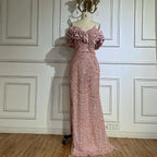 Luxus Dubai Off Schulter Meerjungfrau Sage Green Abendkleider Für Frauen Arabisch Hochzeit Party Kleid 2025 LA72281 