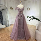 Goldenes Meerjungfrau-Abendkleid mit Rock – Luxuriöses graues Partykleid mit Perlen und Spaghettiträgern für Damen 2025 LA72341 