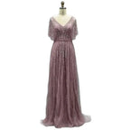 Vestido de noche sexy de lujo rojo de Dubái, corte A, 2025, mangas cortas, con cuentas y cristales, diseño formal, foto real LA70458 